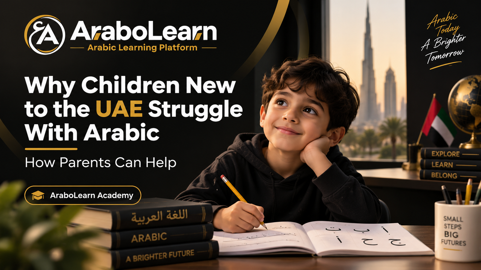 Arabic for kids in UAE – child learning Arabic with AraboLearn Academy